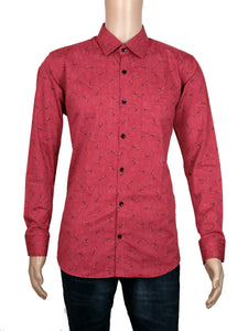 Rose Leaves Printed Premium Cotton Shirt