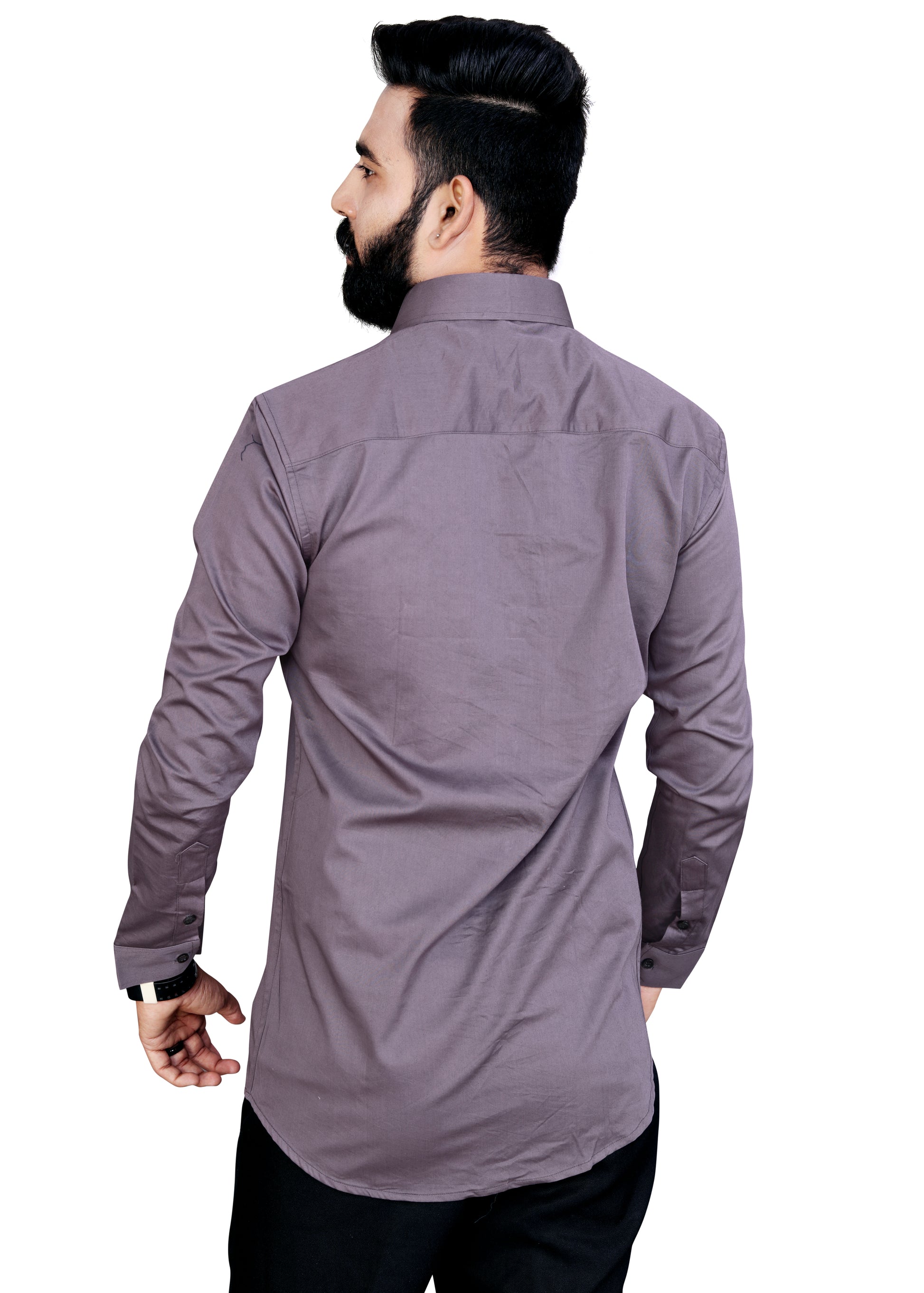 Thistle Purple Plain Formal Cotton Shirt