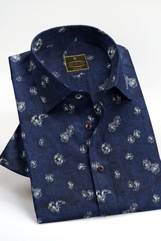 Purple Flower Printed 100% Premium Cotton Shirt