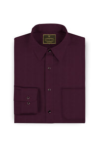 Mahogany Red Plain Men's Giza Cotton Full Sleeve Shirt