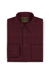 Garnet Red Luxurious Linen Men's Full Sleeve Shirt