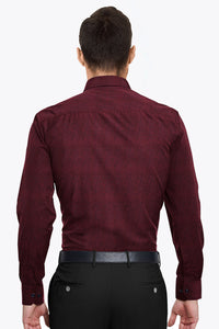 Garnet Red Luxurious Linen Men's Full Sleeve Shirt