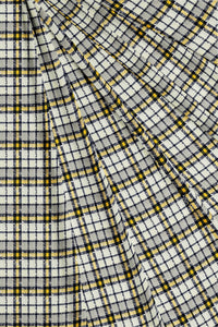 Harbor Gray with Yellow and Pearl River Gray Tartan Plaid Men's Cotton Shirt