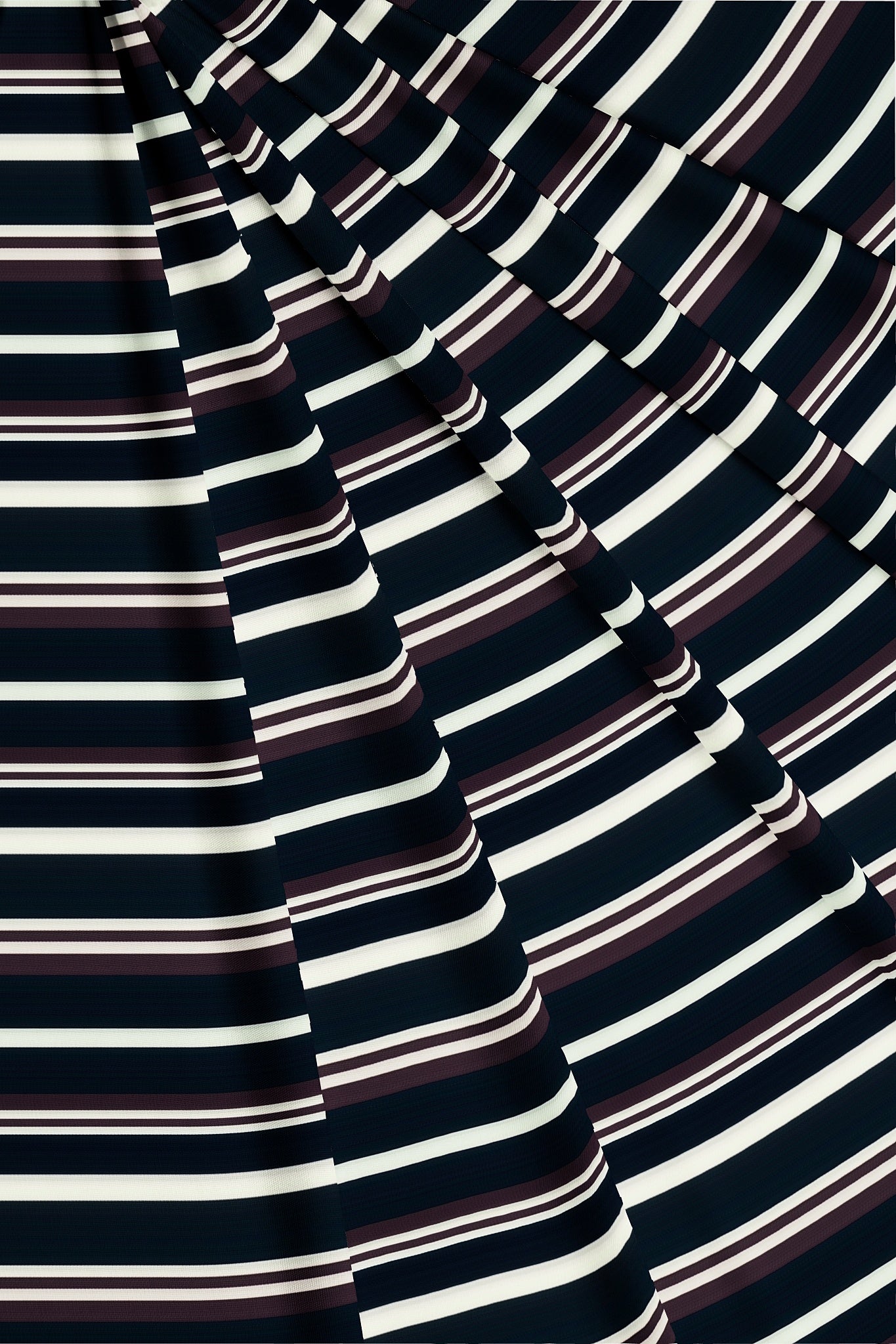 Denim Blue with Wine berry Red and White Wide Stripes Men's Cotton Shirt