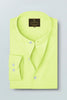 Lime Green Mandarin Collar Giza Cotton Shirt