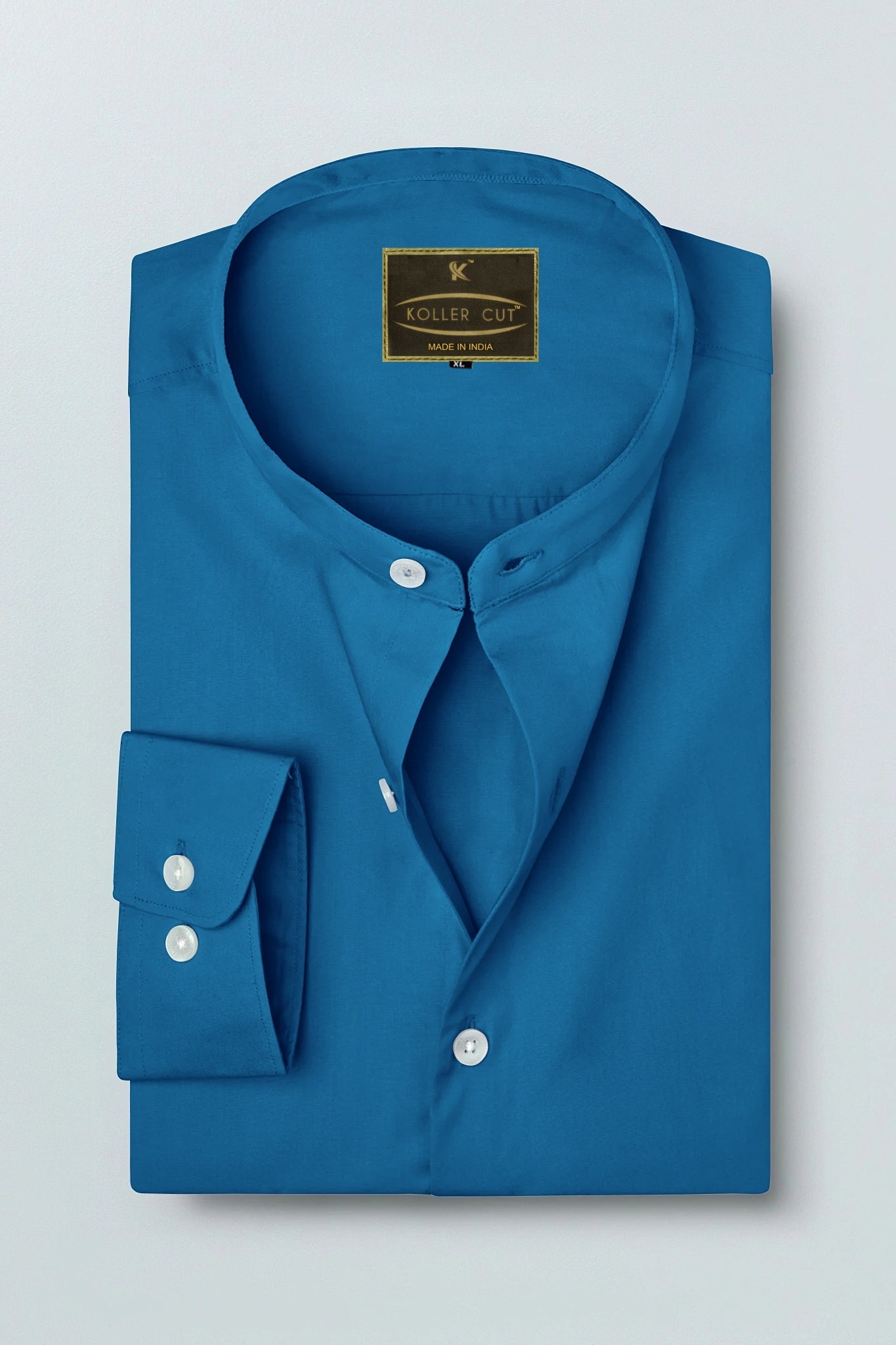 Turquoise Blue Men's Cotton Linen Shirt – kollercut
