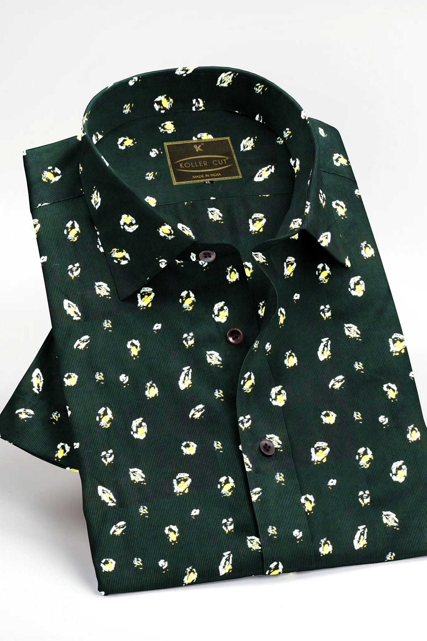 Dark green online printed shirt