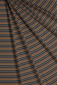 Beige and Grey with Chocolate Brown and Caramel Brown Multicolored Stripes Cotton Shirt