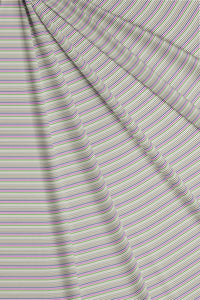White with Magenta Pink and Denim Blue Multicolored Stripes Cotton Shirt