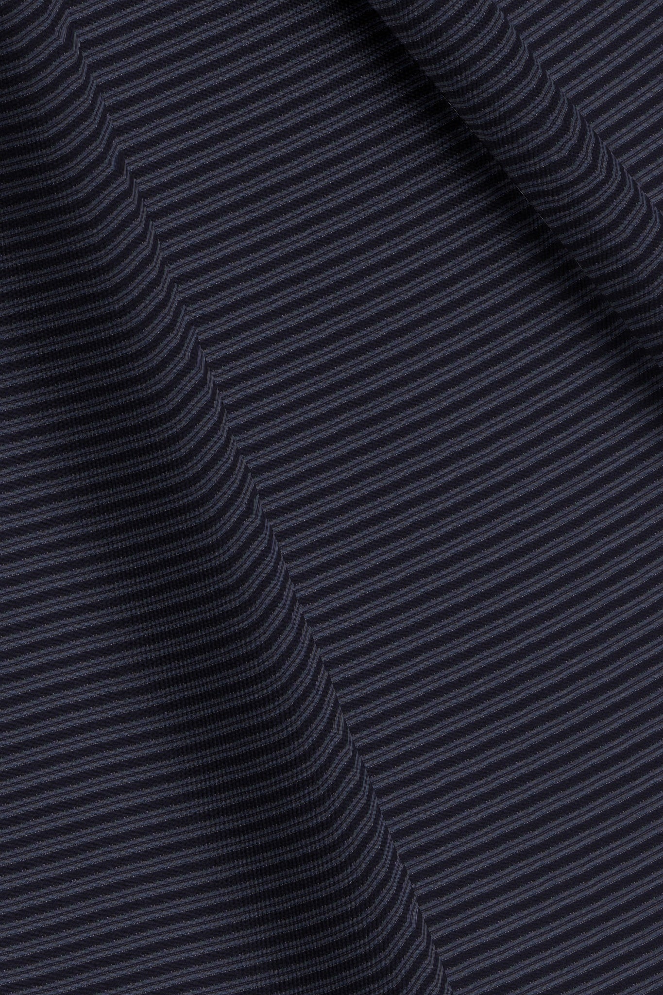 Charcoal Black with Steel Grey Stripes Cotton Shirt