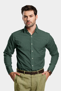 Hunter Green Luxurious Linen Shirt