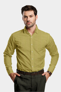 Dark Khaki Luxurious Linen Shirt