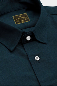 Teal Blue Luxurious Linen Shirt