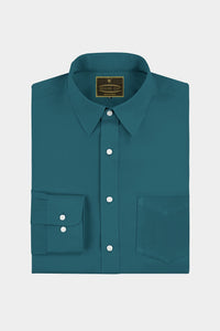 Teal Blue Giza Cotton Shirt