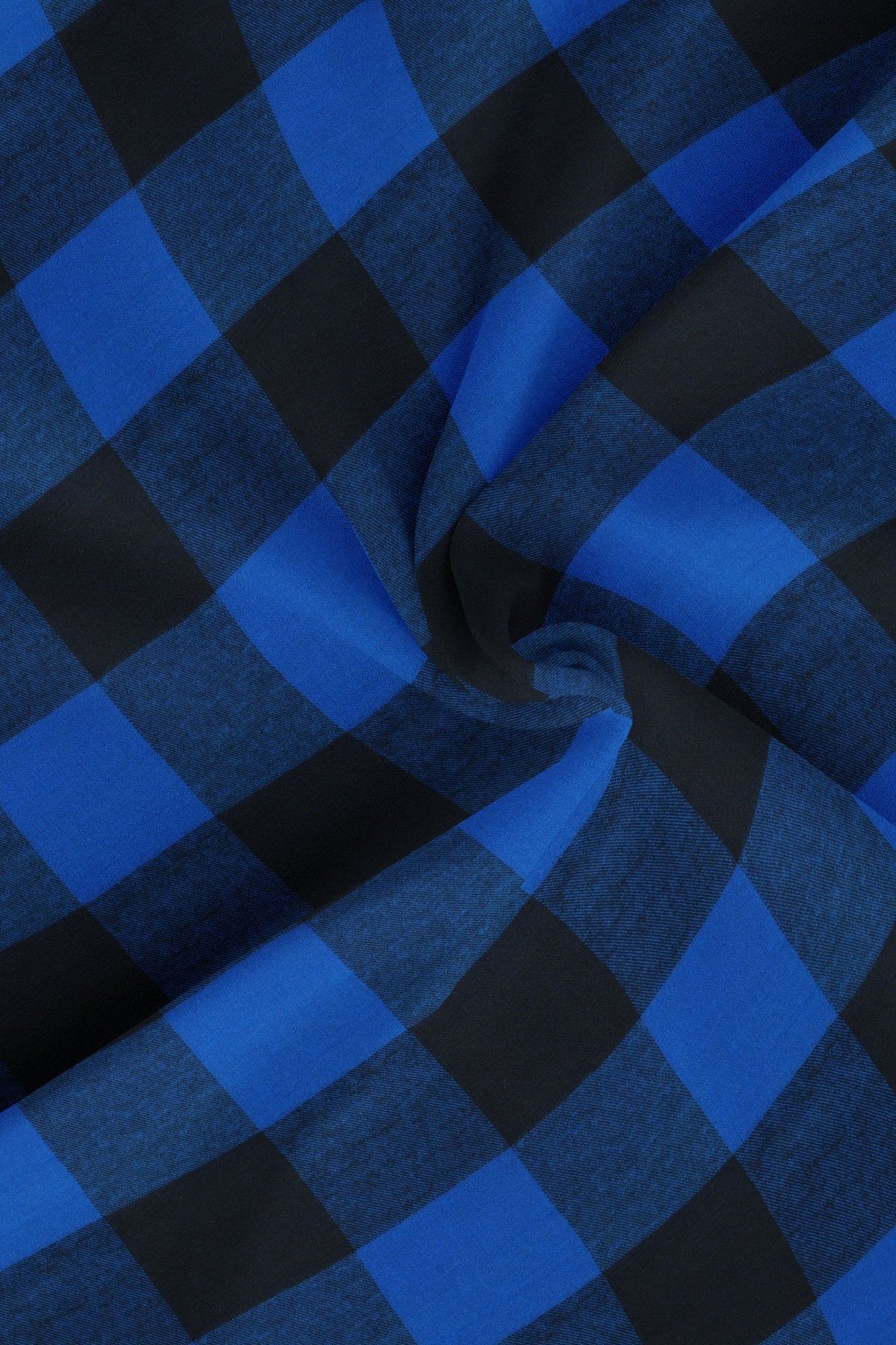 Endeavour Blue with Jade Black Buffalo Checked Flannel Shirt