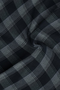 Jade Black and Quartz Grey Plaid Organic Cotton Flannel Shirt