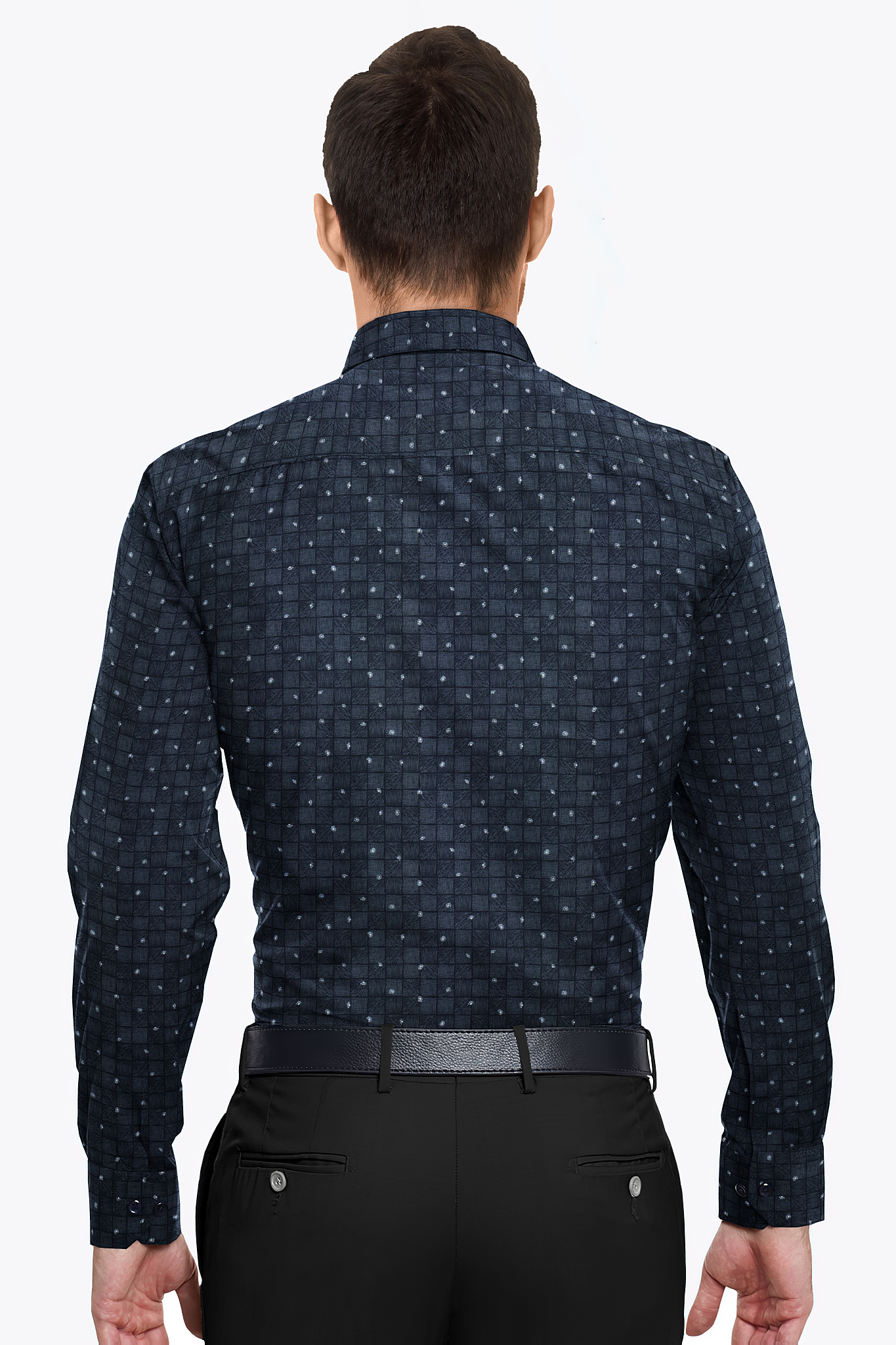 Dark Gunmetal Grey Fiber Printed 100 % Premium Cotton Shirt