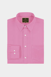 French Pink and White Dobby Textured Cotton Shirt