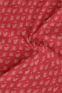 Coral Red and Corn Silk White Cactus Printed Cotton Shirt