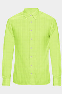 Lime Green and Parrot Green Pinstripes Cotton Shirt