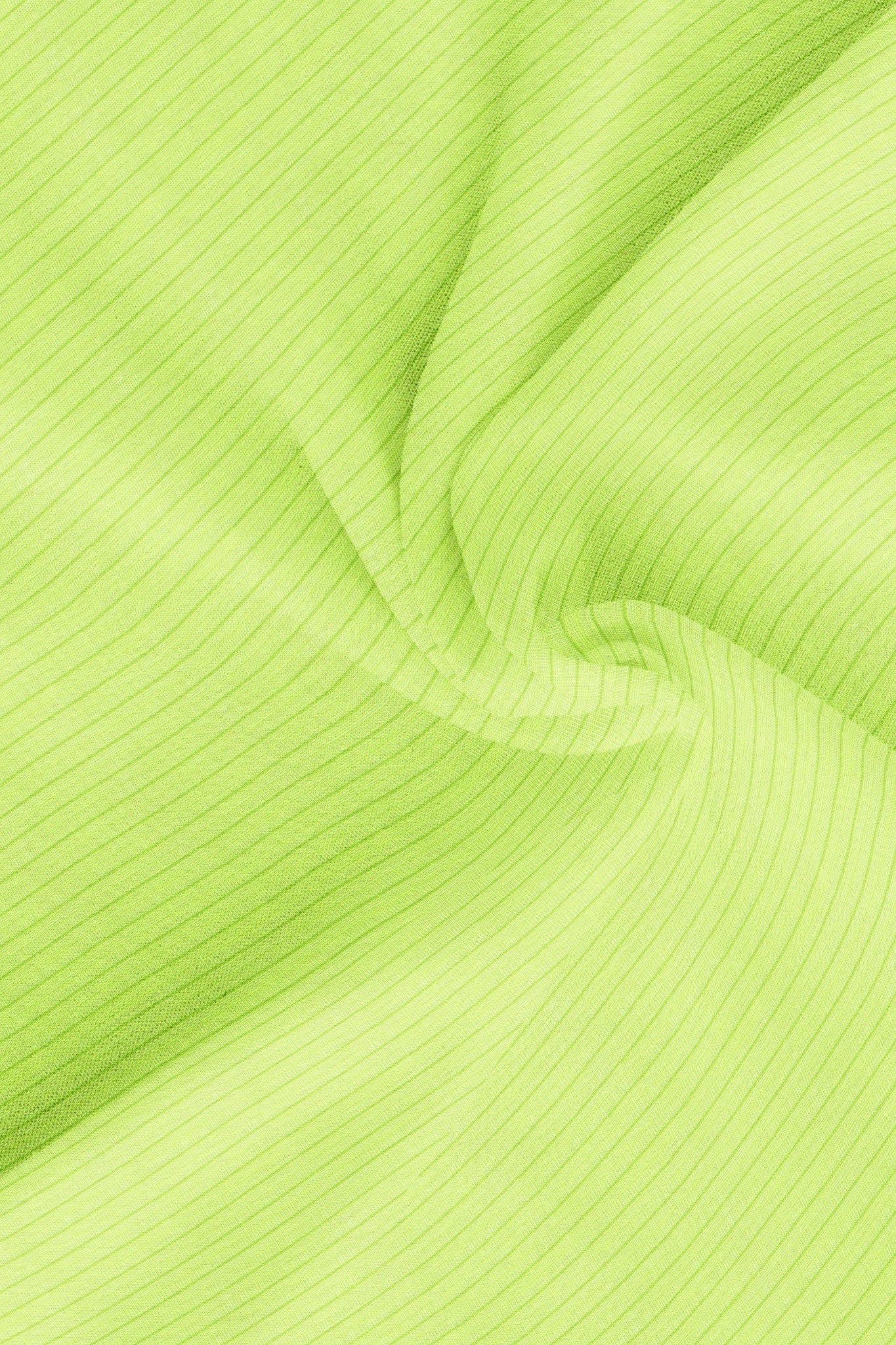 Lime Green and Parrot Green Pinstripes Cotton Shirt