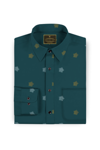 Green Vogue Pentagon Printed Men's 100% Cotton Shirt