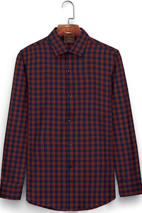 Navy with maroon Gingham Men's Cotton shirt