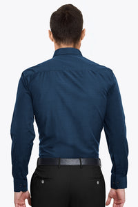 Navy with Carolina Blue Microdotted Mens Cotton  Shirt