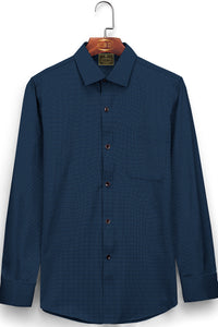 Navy with Carolina Blue Microdotted Mens Cotton Shirt