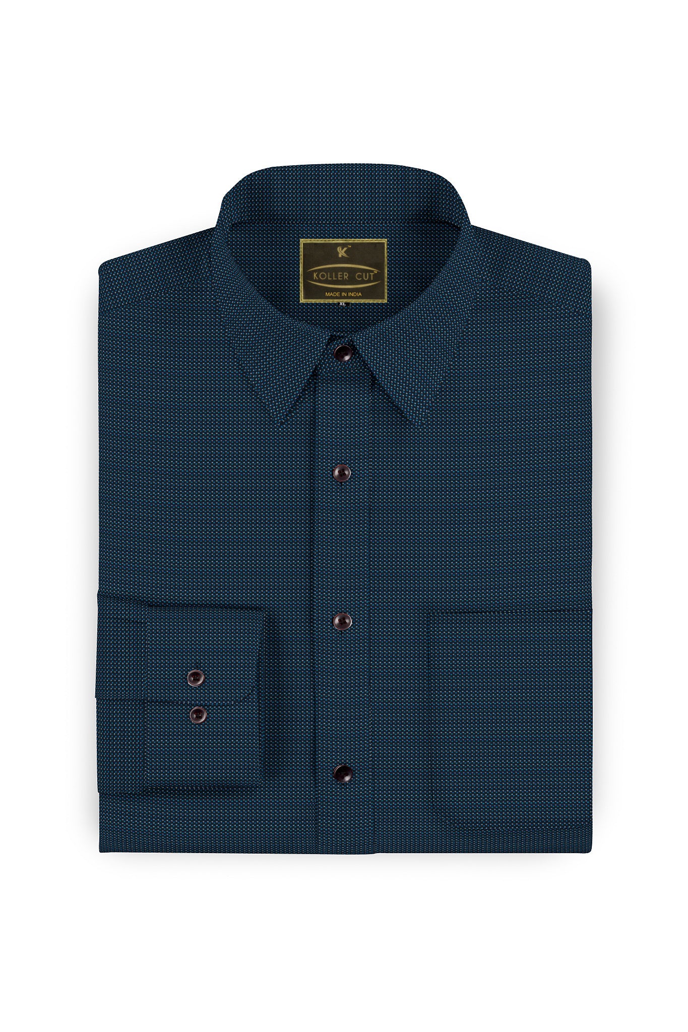 Aegon Blue with Grey and Steel Blue Microdot Printed Cotton Shirt - Buy Custom Shirts in Mumbai