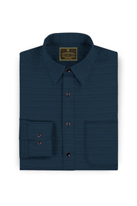 Aegon Blue with Grey and Steel Blue Microdot Printed Cotton Shirt