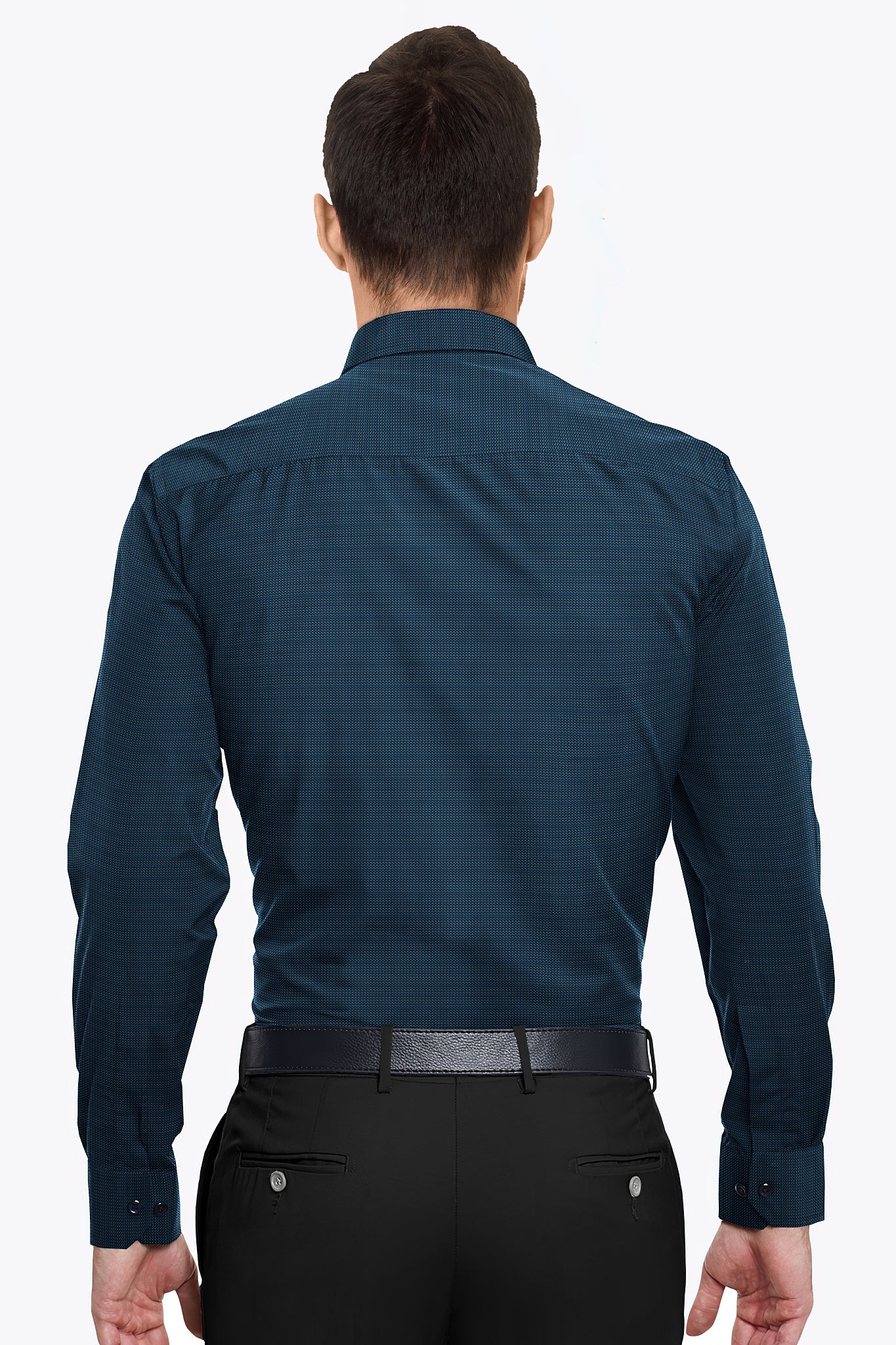 Aegon Blue with Grey and Steel Blue Microdot Printed Cotton Shirt - Buy Custom Shirts in Mumbai