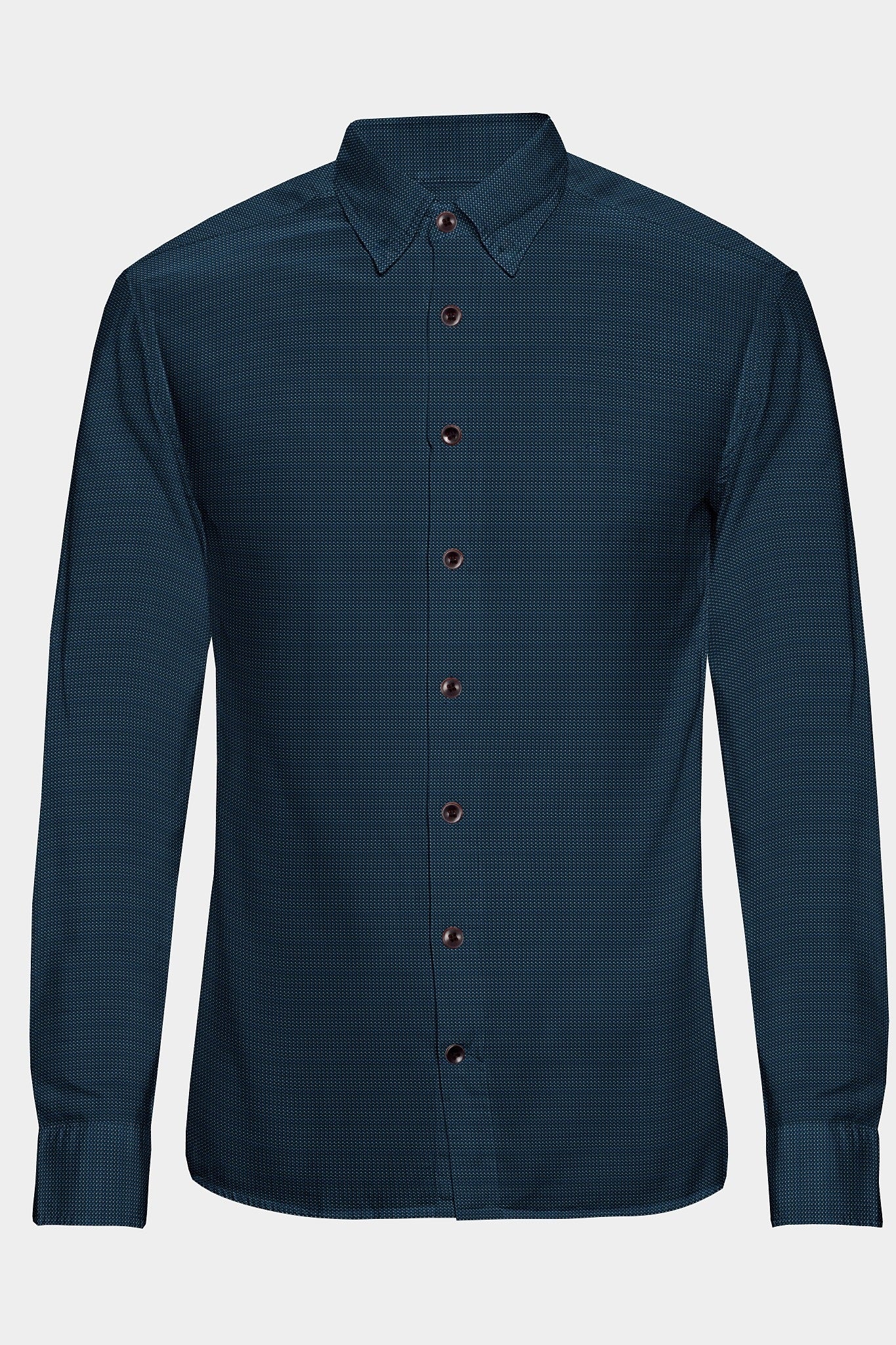 Aegon Blue with Grey and Steel Blue Microdot Printed Cotton Shirt - Buy Custom Shirts in Mumbai