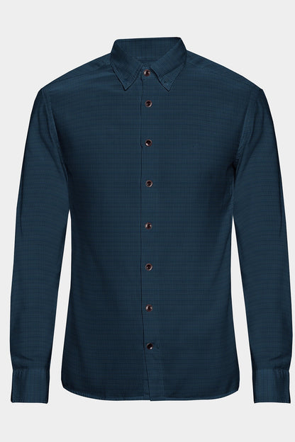 Aegon Blue with Grey and Steel Blue Microdot Printed Cotton Shirt - Buy Custom Shirts in Mumbai
