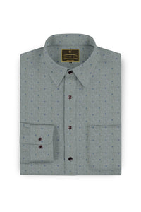 Rhino Gray with Diamond in Circle Printed Cotton Shirt
